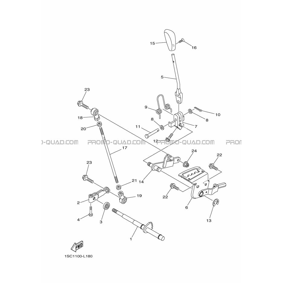 AXE DE SELECTEUR     PEDALE  Yamaha  2012 300  Original parts OEMAXE DE SELECTEUR     PEDALE  Yamaha  2012 300  Original parts OEM
