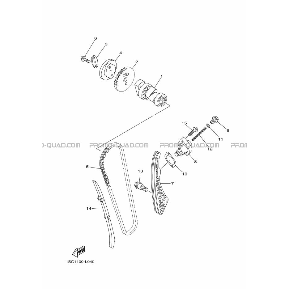 ARBRE A CAMES     CHAINE DE DISTRIBUTION  Yamaha  2013 300  Original parts OEMARBRE A CAMES     CHAINE DE DISTRIBUTION  Yamaha  2013 300  Original parts OEM