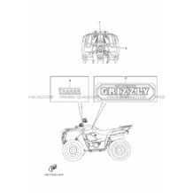 EMBLEME pour Yamaha 300 2013 GRIZZLY YFM300 1SC5 PASTEL DEEP GREEN