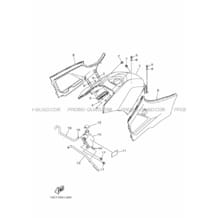 COUVERCLE LATERAL pour Yamaha 300 2013 GRIZZLY YFM300 1SC7 ROMANTIQUE ROUGE