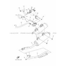 ECHAPPEMENT pour Yamaha 300 2013 GRIZZLY YFM300 1SC7 ROMANTIQUE ROUGE