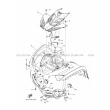 GARDE BOUE AVANT pour Yamaha 300 2013 GRIZZLY YFM300 1SC7 ROMANTIQUE ROUGE