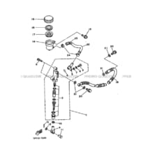 MAITRE CYLINDRE DE FREIN ARRIERE pour Yamaha 350 1988 WARRIOR YFM350X 2XK0 CHAPPY RED