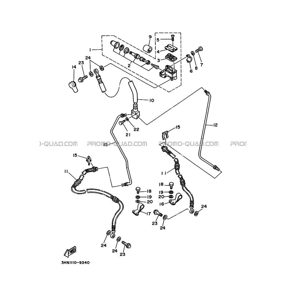 MAITRE CYLINDRE DE FREIN AVANT  Yamaha  1989 350  pièces OEMMAITRE CYLINDRE DE FREIN AVANT  Yamaha  1989 350  pièces OEM