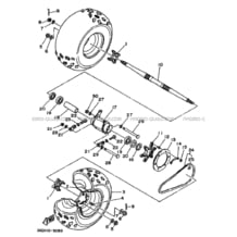 ROUE ARRIERE pour Yamaha 350 1989 WARRIOR YFM350X 3GD2 CHAPPY RED
