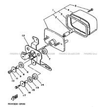 FEU ARRIERE pour Yamaha 350 1990 BIG_BEAR YFM350FW 3HN4 LOW GLOSS GRAY