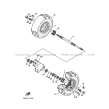 ROUE ARRIERE pour Yamaha 350 1990 BIG_BEAR YFM350FW 3HN4 OCEAN BLUE