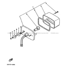 FEU ARRIERE 2 pour Yamaha 350 1990 BIG_BEAR YFM350FW 3HN4 SUNNY BEIGE