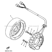 ALLUMAGE pour Yamaha 350 1990 WARRIOR YFM350X 3GD6 RADICAL GRAY