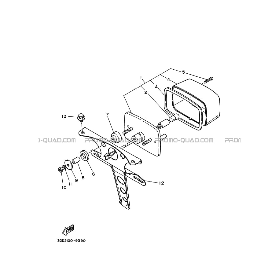 FEU ARRIERE 2  Yamaha  1996 350  pièces OEMFEU ARRIERE 2  Yamaha  1996 350  pièces OEM