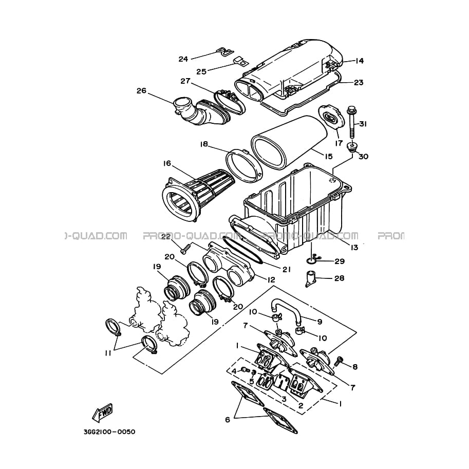 ADMISSION  Yamaha  1998 350  Original parts OEMADMISSION  Yamaha  1998 350  Original parts OEM