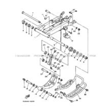 BRAS ARRIERE pour Yamaha 350 1998 WARRIOR YFM350X 3GDP ROMANTIQUE ROUGE