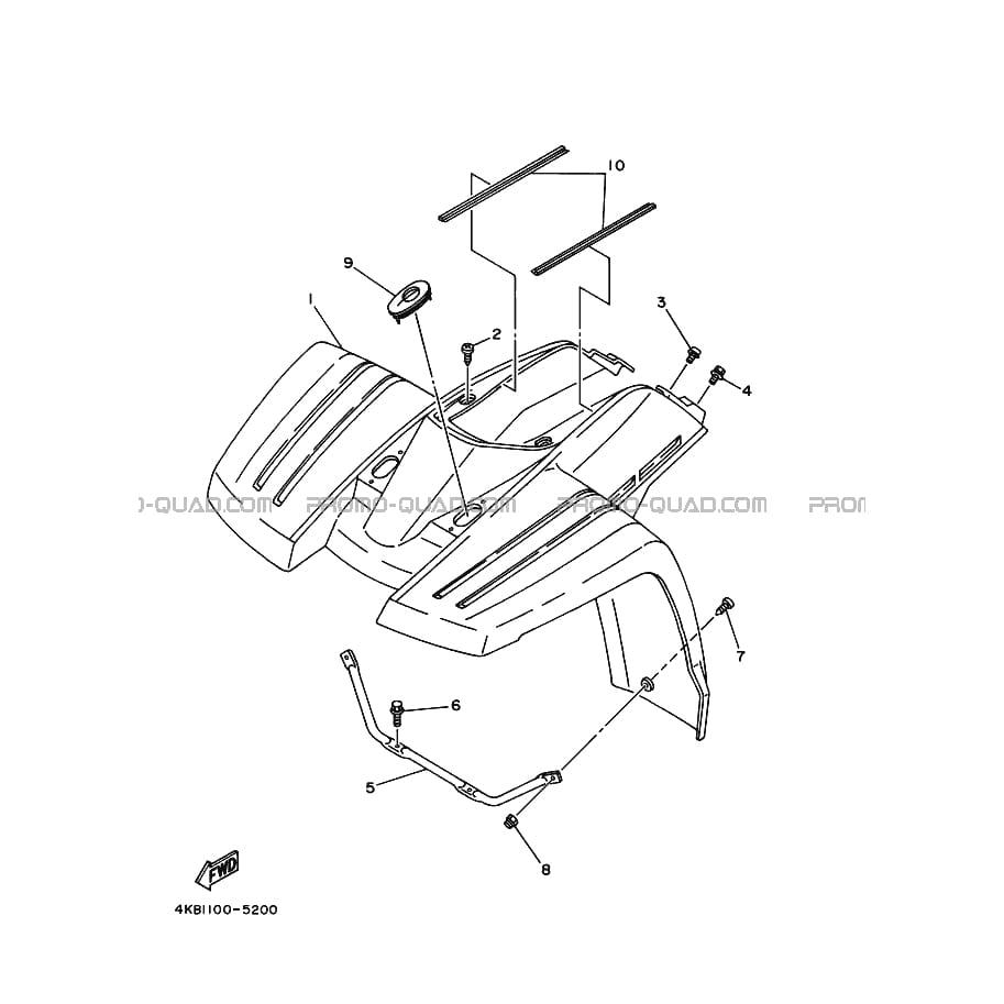 GARDE BOUE AVANT  Yamaha  2000 350  pièces OEMGARDE BOUE AVANT  Yamaha  2000 350  pièces OEM
