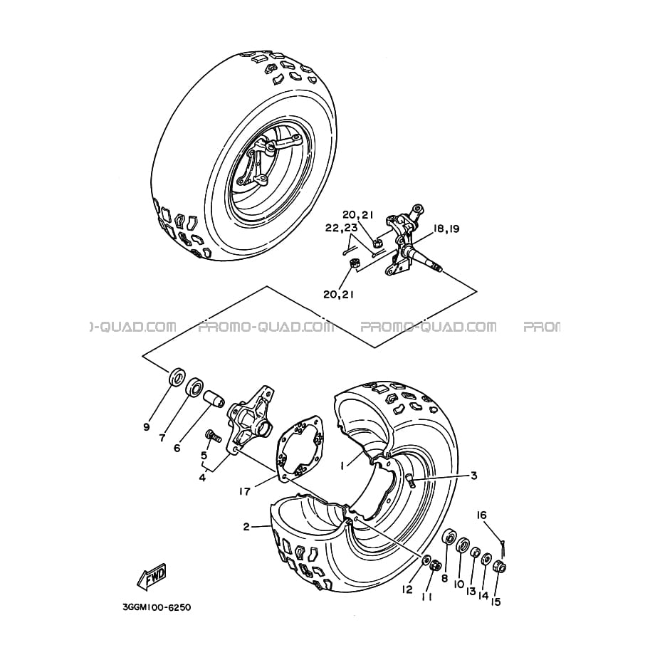 ROUE AVANT  Yamaha  2001 350  pièces OEMROUE AVANT  Yamaha  2001 350  pièces OEM