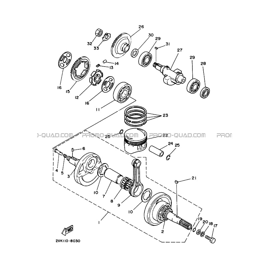 VILEBREQUIN     PISTON  Yamaha  2003 350  pièces OEMVILEBREQUIN     PISTON  Yamaha  2003 350  pièces OEM