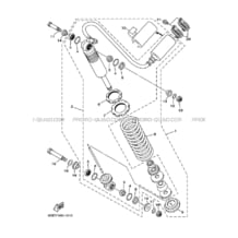 AMORTISSEUR ARRIERE pour Yamaha 350 2004 WARRIOR YFM350X 5NFD YAMAHA BLACK