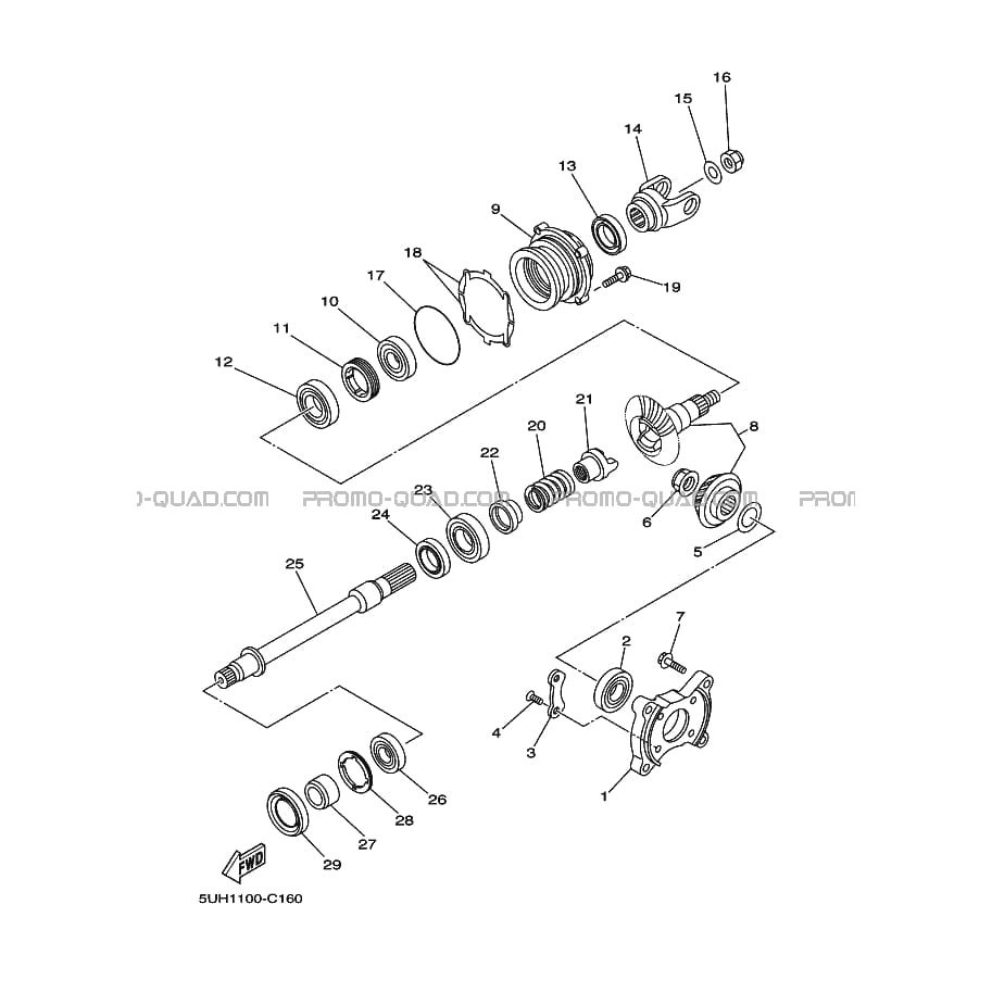 TRANSMISSION INTERMEDIAIRE  Yamaha  2005 350  pièces OEMTRANSMISSION INTERMEDIAIRE  Yamaha  2005 350  pièces OEM