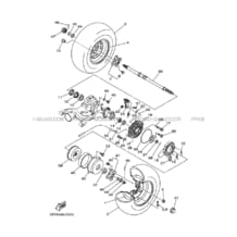 ROUE ARRIERE pour Yamaha 350 2005 BRUIN 350 4WD 5UH8 ROMANTIQUE ROUGE