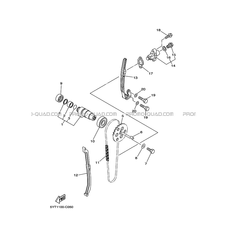 ARBRE A CAMES     CHAINE DE DISTRIBUTION  Yamaha  2005 350  Original parts OEMARBRE A CAMES     CHAINE DE DISTRIBUTION  Yamaha  2005 350  Original parts OEM