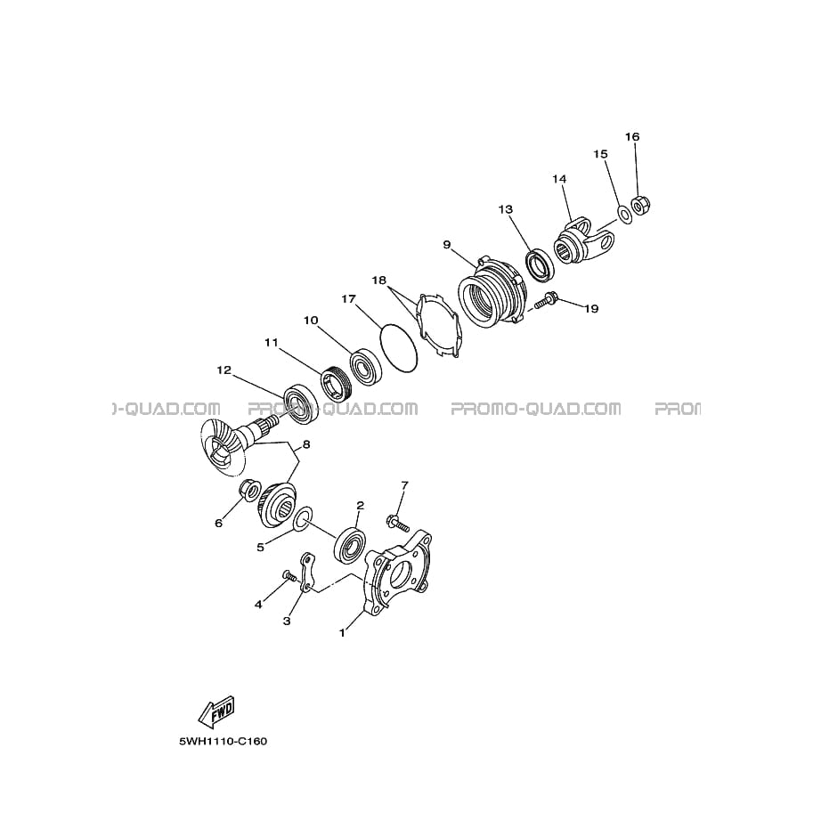TRANSMISSION INTERMEDIAIRE  Yamaha  2007 350  pièces OEMTRANSMISSION INTERMEDIAIRE  Yamaha  2007 350  pièces OEM