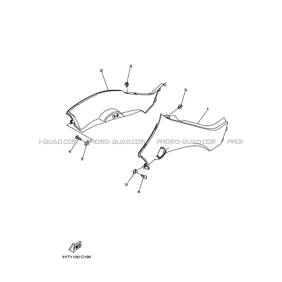 COUVERCLE LATERAL  Yamaha  2007 350  Original parts OEMCOUVERCLE LATERAL  Yamaha  2007 350  Original parts OEM