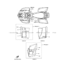 EMBLEME     ETIQUETTE 2 pour Yamaha 350 2007 WOLVERINE_2WD YFM350AS 3D55 DEEP PURPLISH BLUE SOLID E