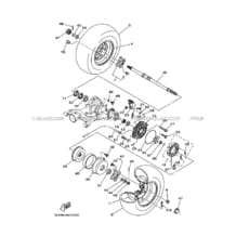 ROUE ARRIERE pour Yamaha 350 2008 GRIZZLY YFM350A 38D1 ROMANTIQUE ROUGE