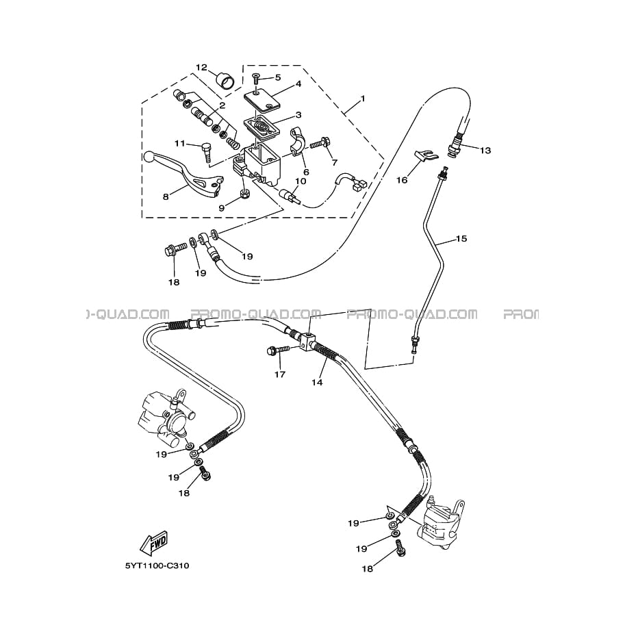 MAITRE CYLINDRE DE FREIN AVANT  Yamaha  2008 350  pièces OEMMAITRE CYLINDRE DE FREIN AVANT  Yamaha  2008 350  pièces OEM