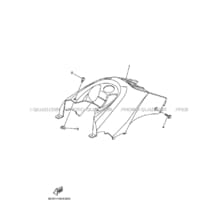 COUVERCLE LATERAL pour Yamaha 350 2008 WOLVERINE_2WD YFM350AS 3D57 PASTEL DARK GRAY