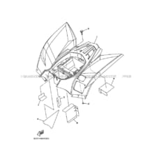 GARDE BOUE ARRIERE pour Yamaha 350 2008 WOLVERINE_2WD YFM350AS 3D57 PASTEL DARK GRAY