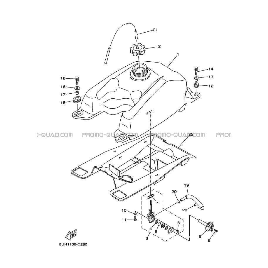 RESERVOIR A ESSENCE  Yamaha  2009 350  Original parts OEM