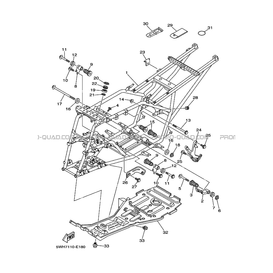 CADRE  Yamaha  2009 350  pièces OEMCADRE  Yamaha  2009 350  pièces OEM