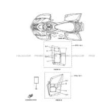 EMBLEME     ETIQUETTE 1 pour Yamaha 350 2009 WOLVERINE_2WD YFM350AS 3D59 DEEP PURPLISH BLUE SOLID E