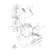 GUIDON ET CABLES pour Yamaha 350 2010 GRIZZLY_2WD GRIZZLY 350 2WD HOMOLOGATED 38D3 ROMANTIQUE ROUGE