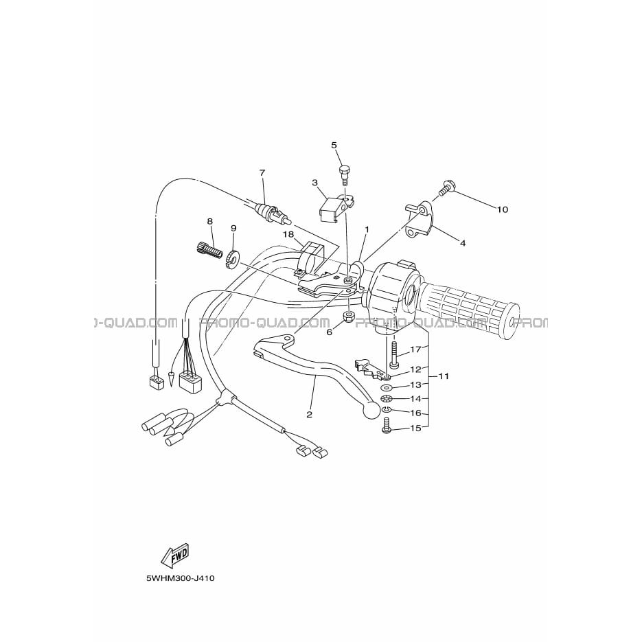 COMMODO     LEVIER  Yamaha  2010 350  pièces OEMCOMMODO     LEVIER  Yamaha  2010 350  pièces OEM