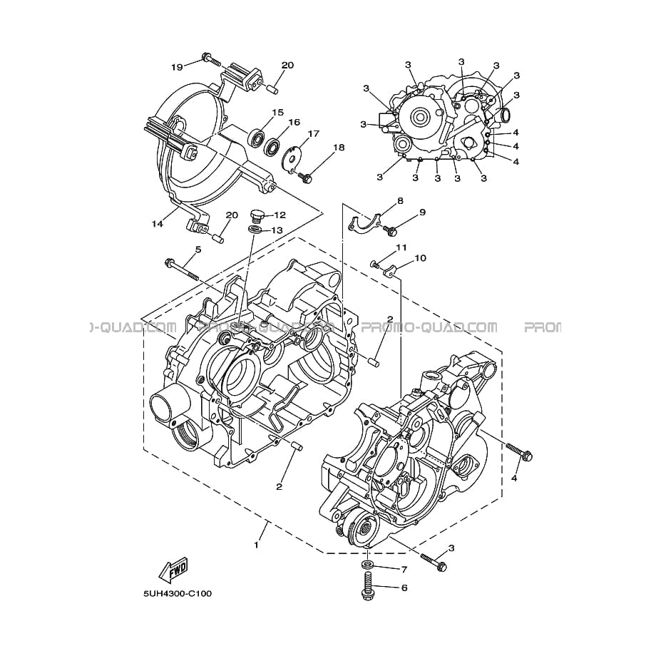 CARTER MOTEUR  Yamaha  2010 350  Original parts OEMCARTER MOTEUR  Yamaha  2010 350  Original parts OEM