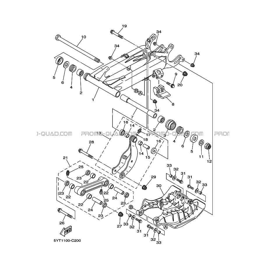 BRAS ARRIERE  Yamaha  2010 350  Original parts OEMBRAS ARRIERE  Yamaha  2010 350  Original parts OEM
