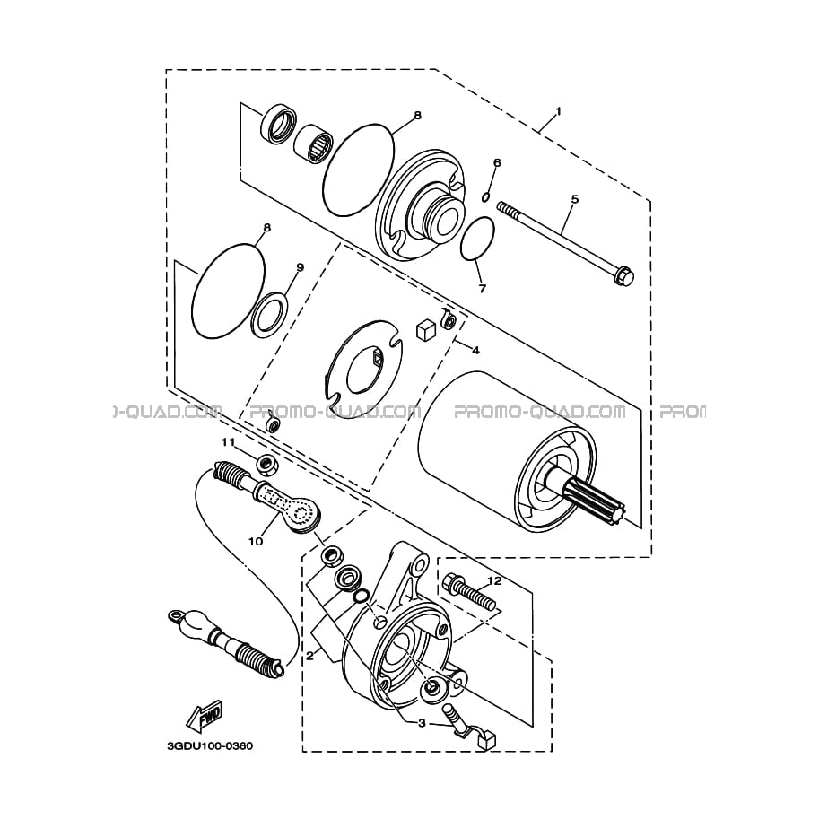 DEMARREUR  Yamaha  2010 350  pièces OEMDEMARREUR  Yamaha  2010 350  pièces OEM