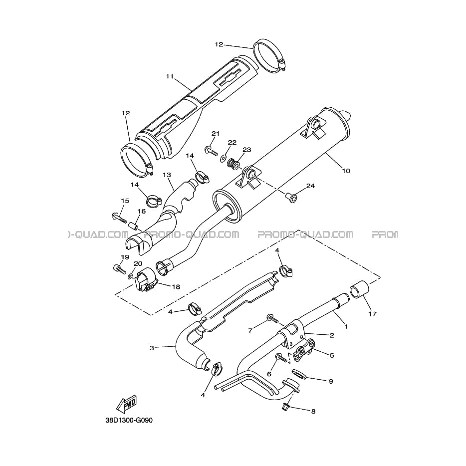 ECHAPPEMENT  Yamaha  2011 350  Original parts OEMECHAPPEMENT  Yamaha  2011 350  Original parts OEM