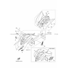 EMBLEME     ETIQUETTE 1 pour Yamaha 350 2011 RAPTOR YFM350R 1BS6 DEEP PURPLISH BLUE SOLID E