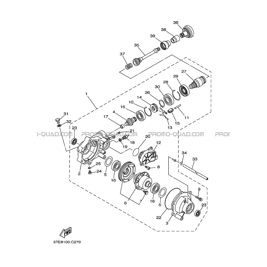 DIFFERENTIEL AVANT  Yamaha  2012 350  Original parts OEM