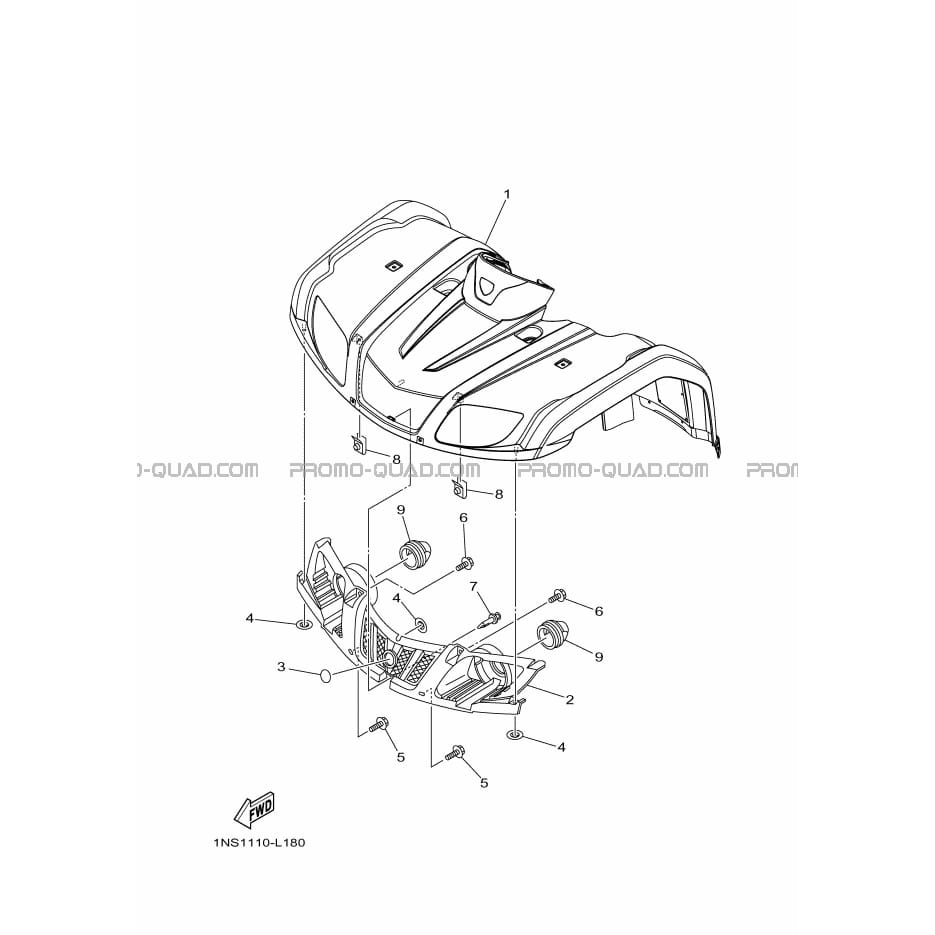 GARDE BOUE AVANT  Yamaha  2014 350  Original parts OEMGARDE BOUE AVANT  Yamaha  2014 350  Original parts OEM