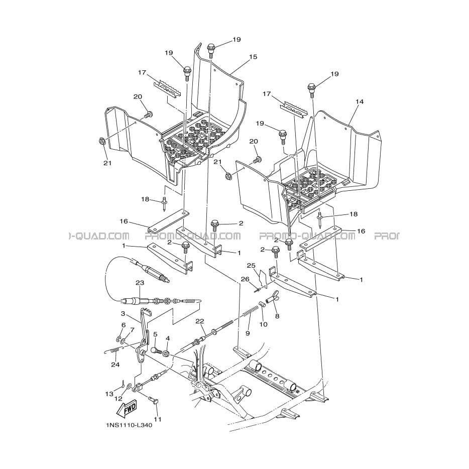 SUPPORT     REPOSE PIEDS  Yamaha  2014 350  pièces OEMSUPPORT     REPOSE PIEDS  Yamaha  2014 350  pièces OEM
