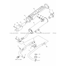 ECHAPPEMENT pour Yamaha 350 2014 GRIZZLY YFM350FWA 1NSE ROMANTIQUE ROUGE