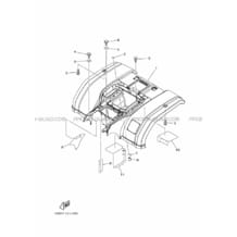 GARDE BOUE ARRIERE pour Yamaha 350 2014 GRIZZLY YFM350FWA 1NSE ROMANTIQUE ROUGE
