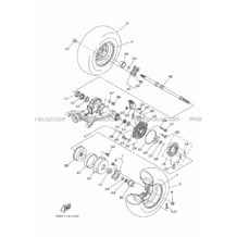 ROUE ARRIERE pour Yamaha 350 2014 GRIZZLY YFM350FWA 1NSE ROMANTIQUE ROUGE