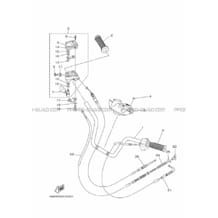GUIDON ET CABLES pour Yamaha 350 2015 GRIZZLY 350 2WD B145 ROMANTIQUE ROUGE