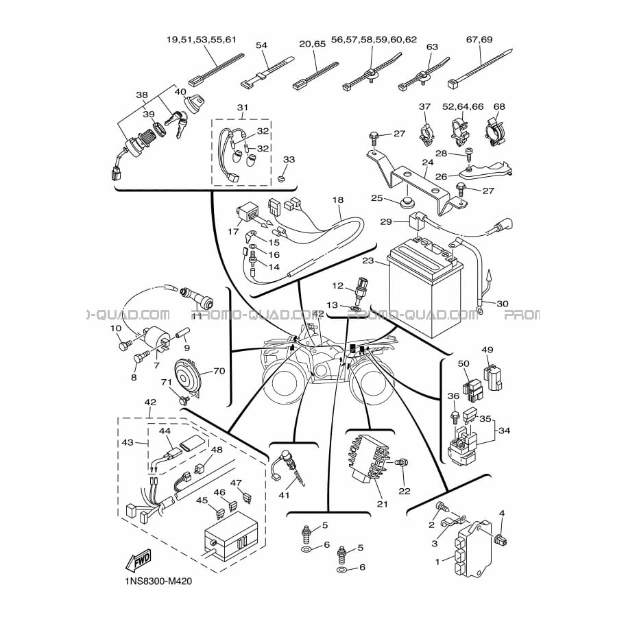 PARTIE ELECTRIQUE 1  Yamaha  2015 350  Original parts OEM