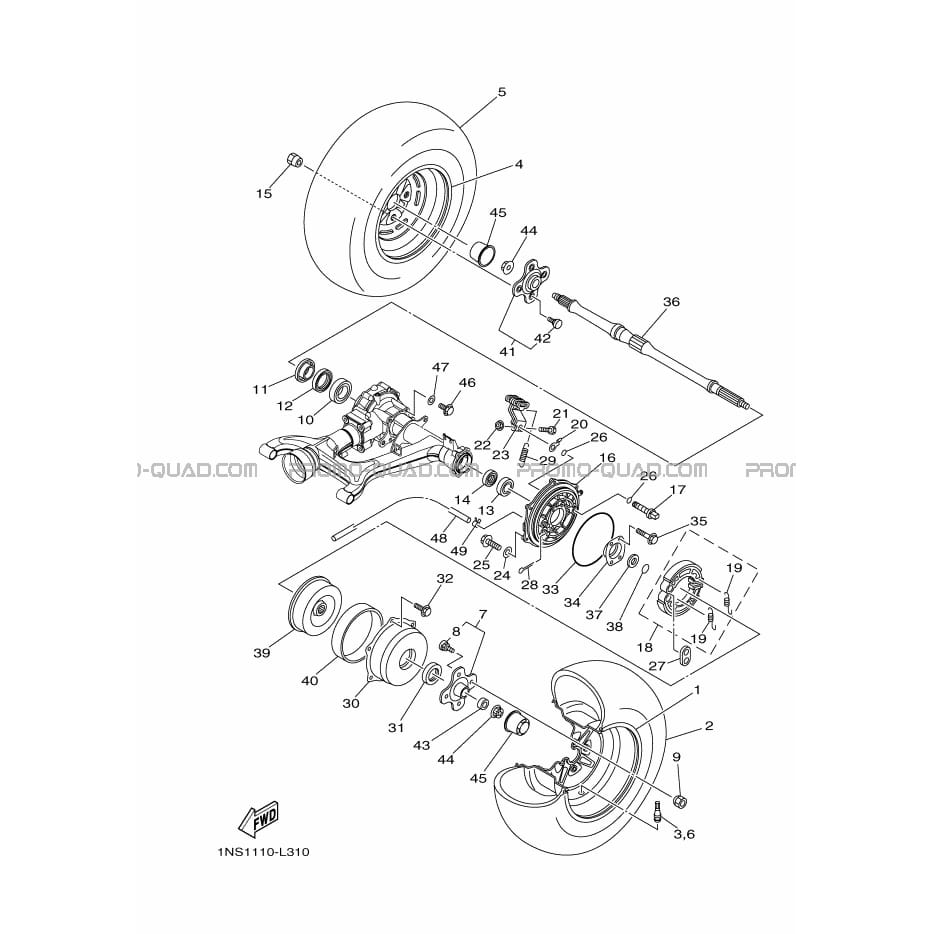 ROUE ARRIERE  Yamaha  2015 350  pièces OEMROUE ARRIERE  Yamaha  2015 350  pièces OEM