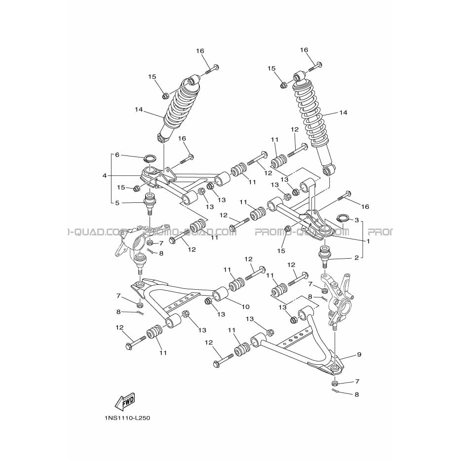 SUSPENSION     ROUE AVANT  Yamaha  2015 350  pièces OEMSUSPENSION     ROUE AVANT  Yamaha  2015 350  pièces OEM